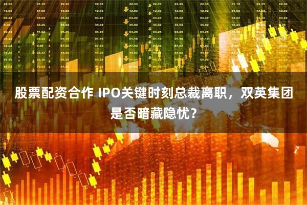 股票配资合作 IPO关键时刻总裁离职，双英集团是否暗藏隐忧？